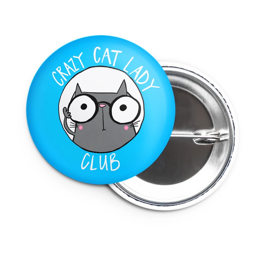 Crazy geek cat lady badge