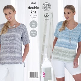 Knitting Pattern - King Cole DK Pattern 4767 - Ladies Tops  