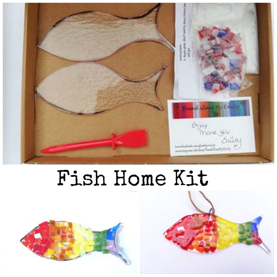 Fused Glass Fish Make at Home Kit, suitable for all ages