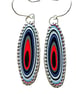 Fordite Earrings Sterling Silver Oval Drop Dangle Jewellery Gift Handmade - Image 1