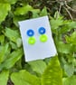 Double Blue and Neon Hoop Earrings - Image 6