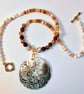 Mother Of Pearl Pendant On Agate And Shell Necklace - Handmade In Devon - Image 8