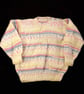 Hand knitted girls stripy jumper 2 - 3 years 24 inch chest children's knitwear  - Image 1