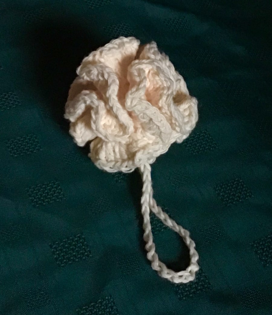 Shower Puff Scrubbie Cream 100% Cotton Hand crochet 