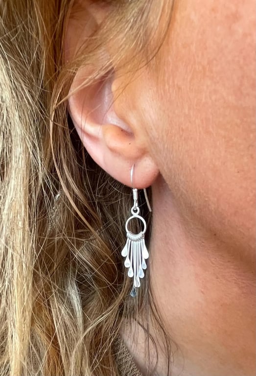 Sterling Silver Bohemian Drop Earrings 