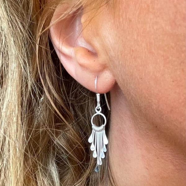 Sterling Silver Bohemian Drop Earrings 