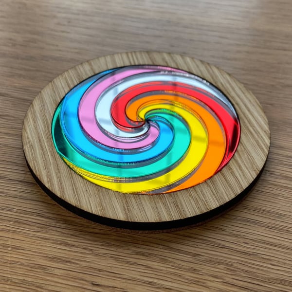 Rainbow Swirl Coaster