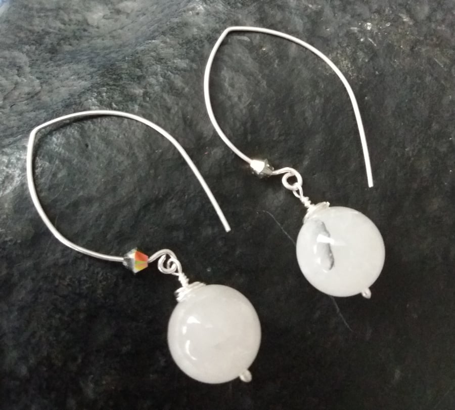 Sterling silver and rutilated quartz earrings