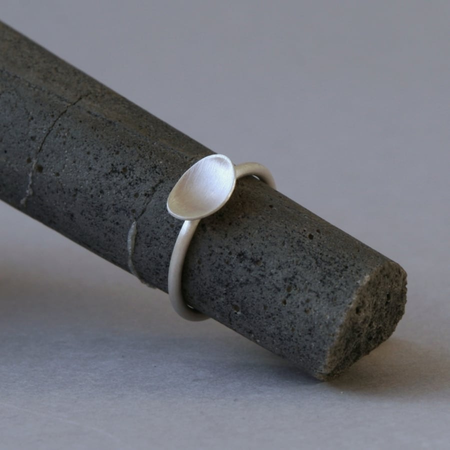 Dainty Silver Mini Oval Ring