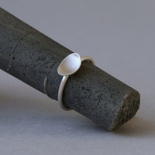 Dainty Silver Mini Oval Ring