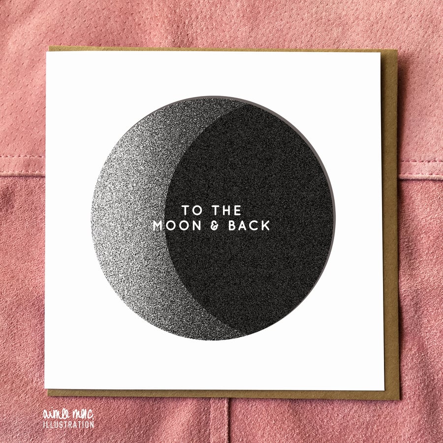 To the Moon and Back Card - Birthday Card - Anniversary Valentines Card
