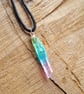 Handmade quartz ombre rainbow point choker necklace - Image 1
