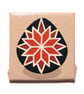 Patterned Egg Fridge Magnet - red and black decorated egg magnetic art - Image 1