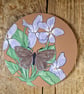 Ringlet Butterfly and Hairy Violet Coaster