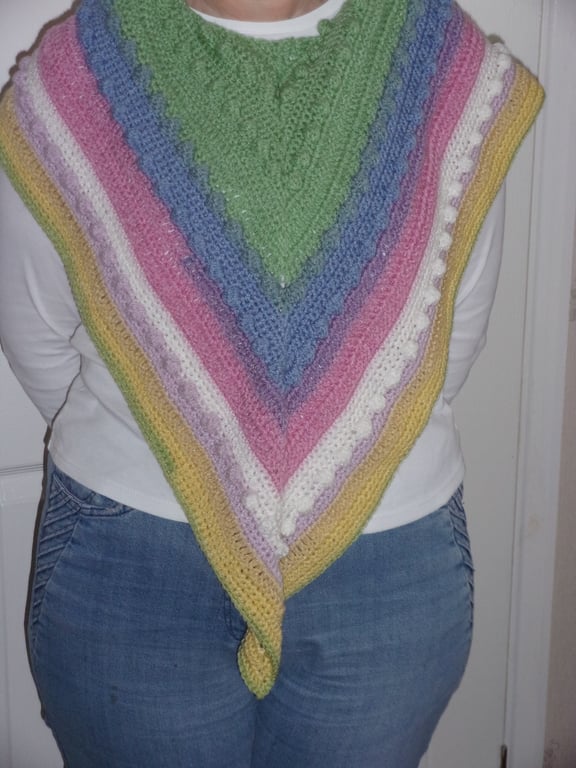Crocheted Bobble Scarf Shawl