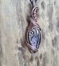 Natural Purple Labradorite & Copper Pendant Necklace Gift Crystal Jewellery