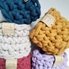 Tiny Crochet Basket, 20 Colour Choices, Recycled Cord, Storage