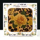 Happy Easter Yellow Rose Coaster Card