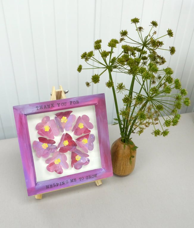 Teacher Frame, Thank You Frame, Framed Flowers, Thank You Gift