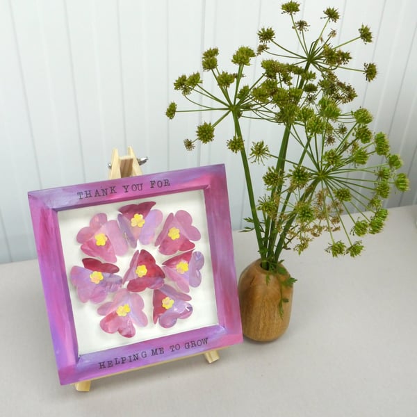 Teacher Frame, Thank You Frame, Framed Flowers, Thank You Gift