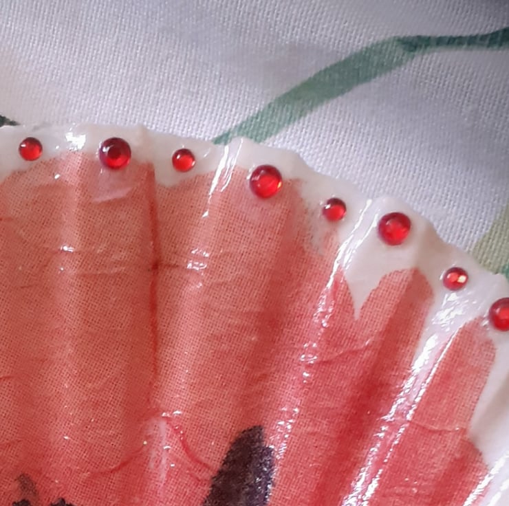 Decoupaged Poppy Flower Scallop Shell trinket d... - Folksy