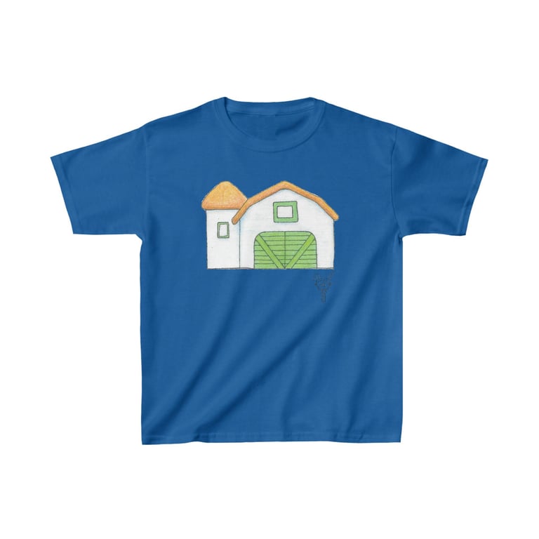 Farm Barn Kids Heavy Cotton Tee hand drawn by Bikabunny