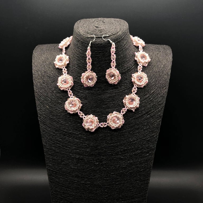Spring Blossoms Crystal Necklace set