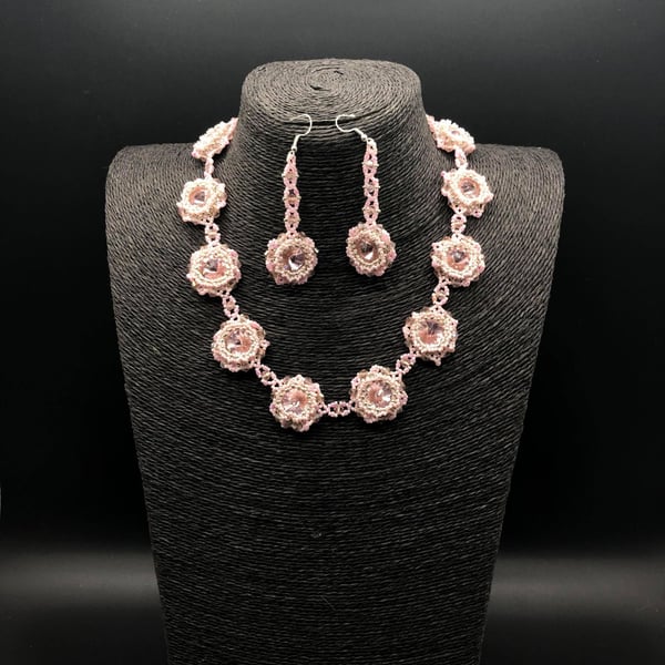 Spring Blossoms Crystal Necklace set