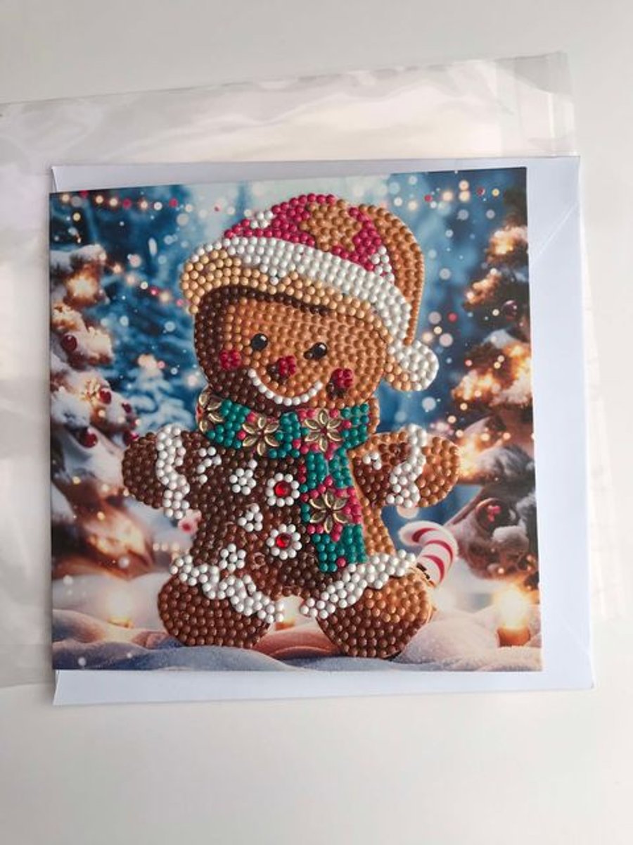  Diamond Art Christmas Card Gingerbread 1