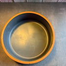 Handcrafted Jesmonite Bowl – Charcoal & Terracotta Edge