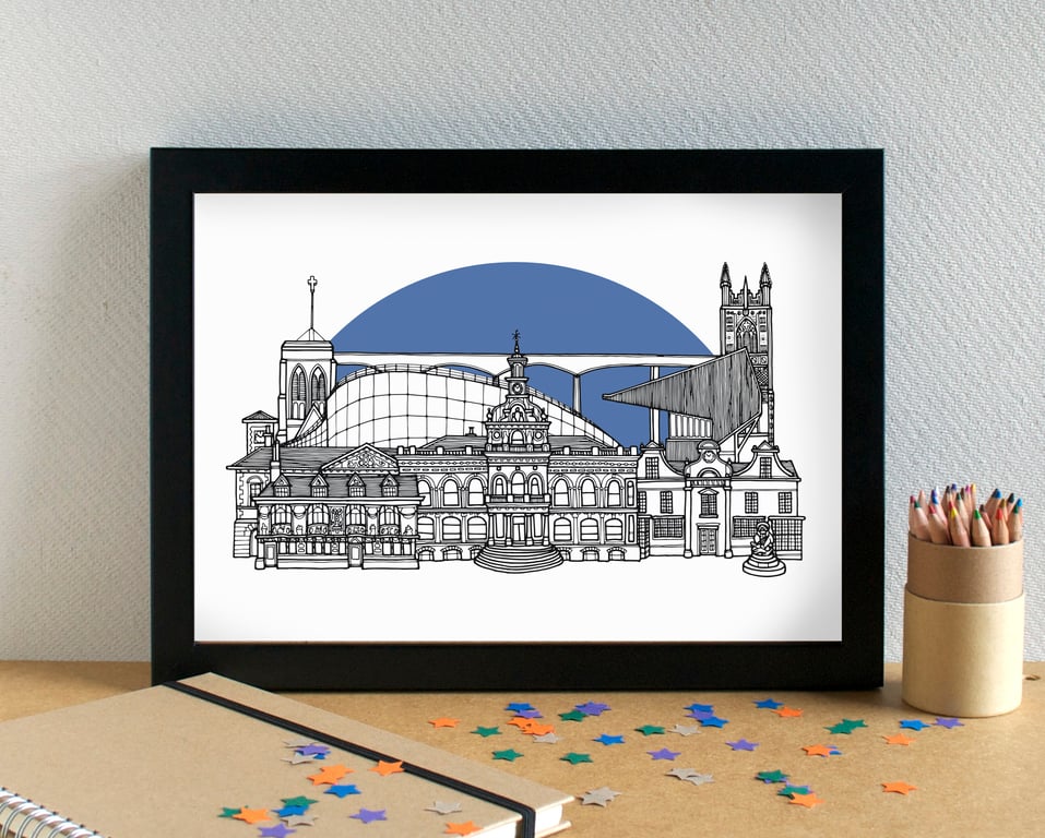 Ipswich Town FC Skyline Art Print