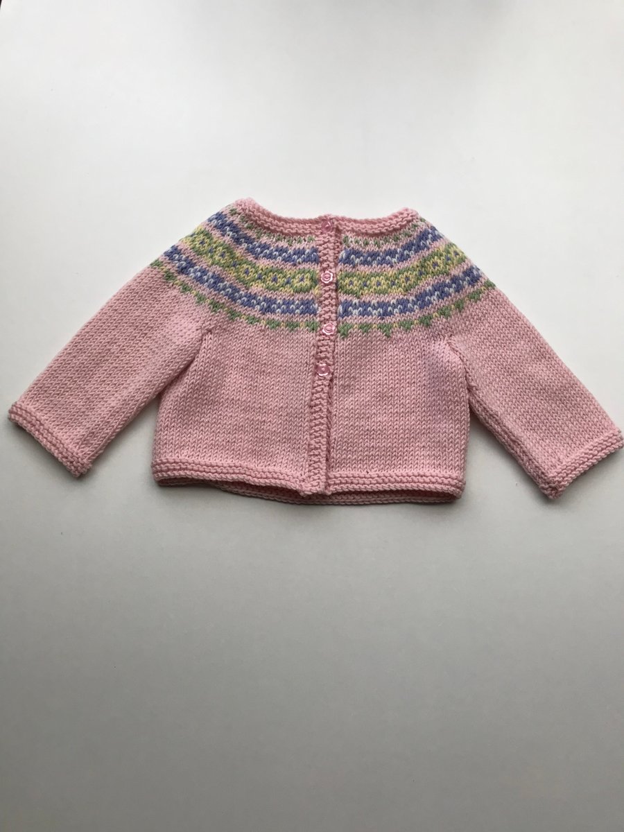 Pink fair isle cardigan