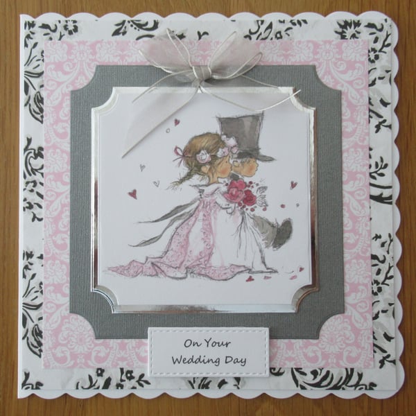 7x7" Wedding Day Card - Children Playing Dress Up