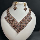 Akasha handmade seed bead necklace with Swarovski Crystals 
