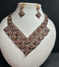 Akasha handmade seed bead necklace with Swarovski Crystals 