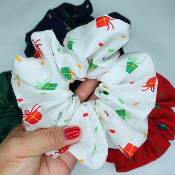 Christmas Scrunchies, Gift Scrunchies, XXL Xmas Scrunchies, Christmas Gift