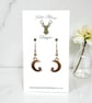 Charm Earrings - Silver Moon with Star - Image 1