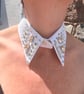 Luxe White & Champagne Detachable Statement Collar - Upcycled Neckcessory - Image 1