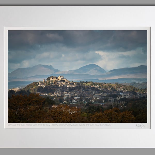 Stirling & Stirling Castle Scotland - A3 (50x40cm) Unframed Print