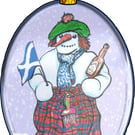 snow bauble snowman bottle sticker