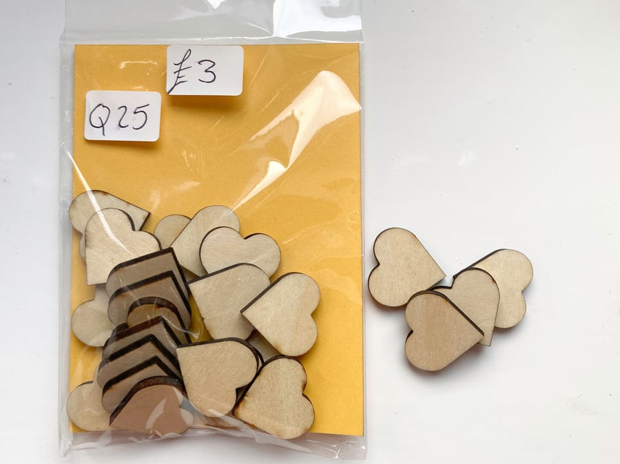 Wooden Craft Shapes - Hearts