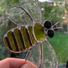 Stained Glass Bee Suncatcher Large  - Handmade Hanging Decoration 