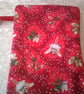 Christmas Flower Fairies on a Red Background Stocking - Image 3