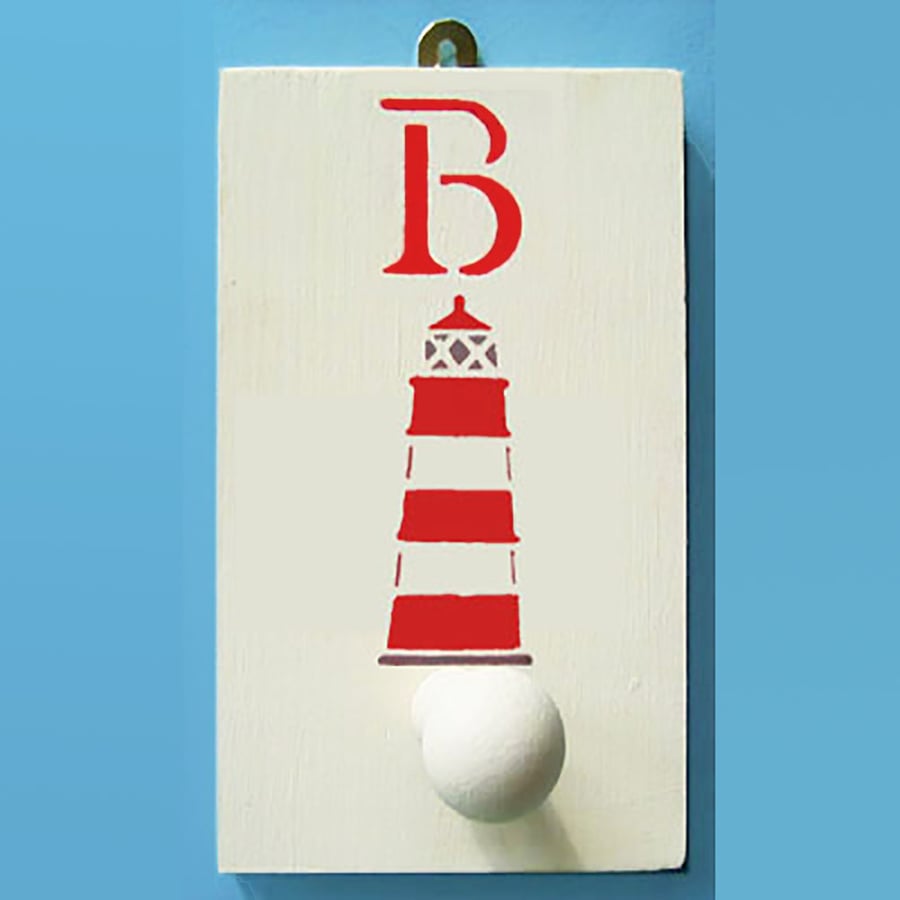 Lighthouse Peg, Personalised Nursery Decor