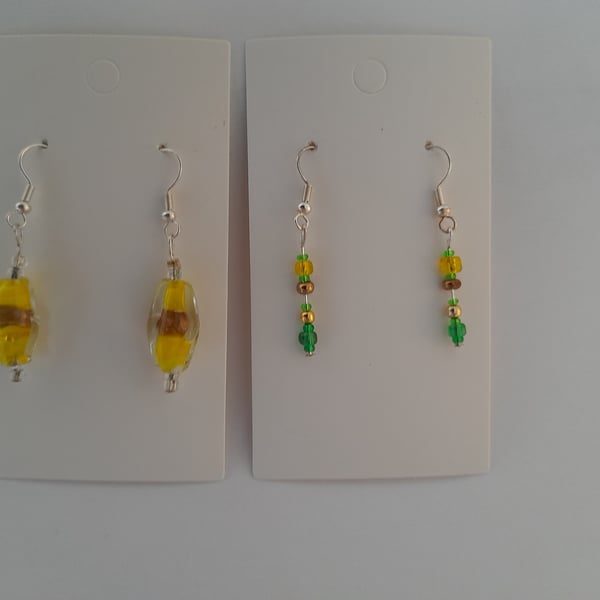 Set of 2 Handmade earrings for pierced ears