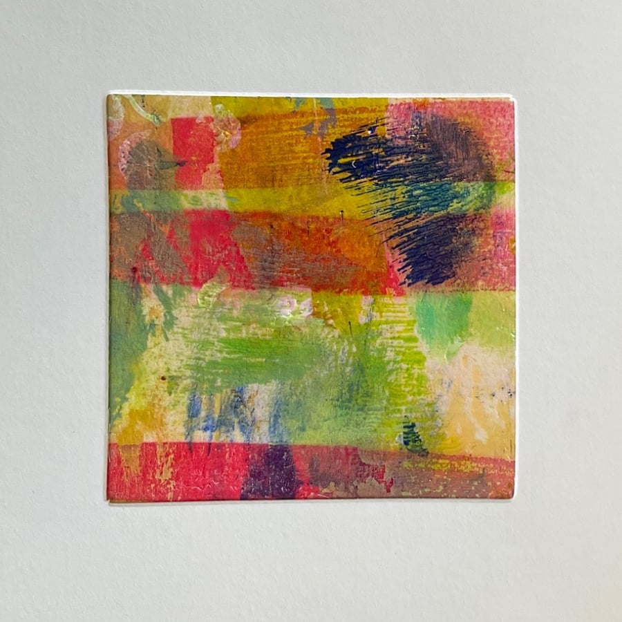 Original Painted Greetings Card, small artwork for framing.