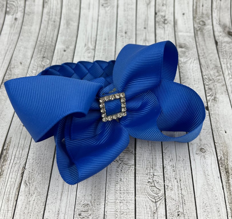 Royal Blue Pleated Tail Bun Wrap