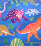 Colourful Dinosaurs on Blue Childs Apron - Image 3