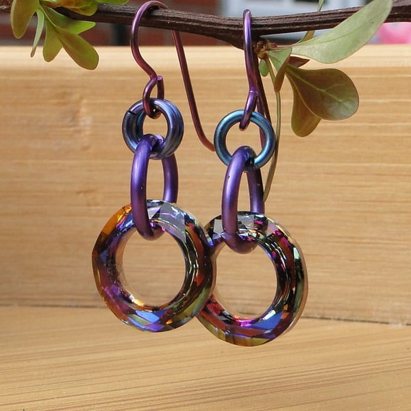 Sparkling multi coloured crystal earrings