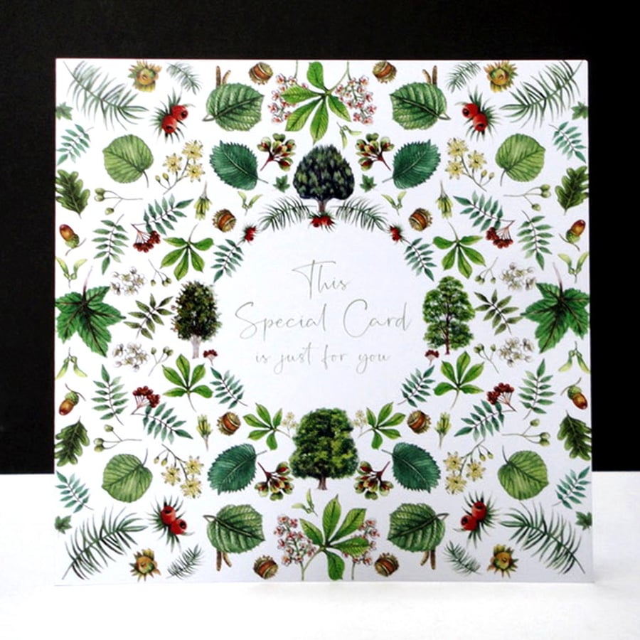 A Special Card for You – British Forest Tree and Leaf Card.